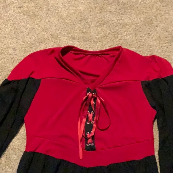 Red and Black Halloween Medieval Dress - Picture 3 of 12
